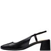 CLARKS WOMENS LOW HEEL SLING BACK SANDAL - BLACK LEATHER